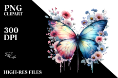 Grunge Butterfly Painting PNG Product Image 2