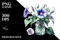 Large Morning Glory Jar | Sublimation | Clipart Product Image 3