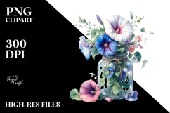 Large Morning Glory Jar | Sublimation | Clipart Product Image 2