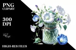 colorful fairy house morning glory | Clipart Product Image 1