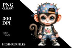 Cool Punk Monkey, Stylish PNG Product Image 2