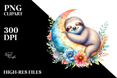 Vibrant Moonlight Sloth Clipart Product Image 2