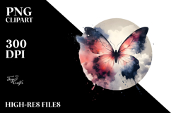 Modern Splashes Butterfly Watercolor Digital Art Product Image 2