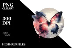 Modern Splashes Butterfly Watercolor Digital Art Product Image 2