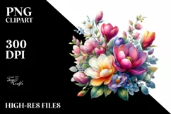 Colorful Tumblin Spring Petals | Sublimation | Clipart Product Image 1
