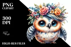 Cute Vibrant Baby Owl PNG Product Image 3