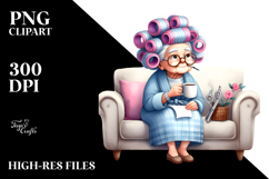 Old Lady Mug Sofa | Sublimation | Clipart Product Image 2