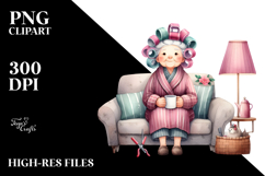 Old Lady Mug Sofa | Sublimation | Clipart Product Image 2