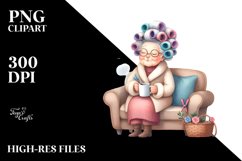 Old Lady Mug Sofa | Sublimation | Clipart Product Image 3