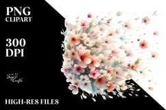 Tumbling Petals in Watercolor | Sublimation | Clipart Product Image 3