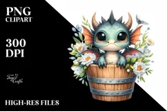 Cute Baby Dragon with Big Eyes PNG Product Image 3