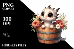 Cute Baby Dragon with Big Eyes PNG Product Image 3
