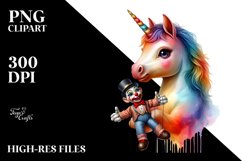 Baby Unicorn with Ventriloquist Dummy PNG Product Image 3