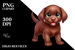 Watercolor Baby Cartoon Chesapeake Bay Retriever, PNG Product Image 2