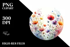 Colorful Watercolor Wild Flame Clipart Product Image 1