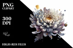 Glossy Golden Chrysanthemum | Sublimation | Clipart Product Image 1
