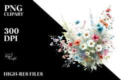 Colorful Wild Flowers Design, Transparent PNG Product Image 2