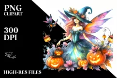 Vibrant Drawing Fairy | Sublimation | Clipart Product Image 3