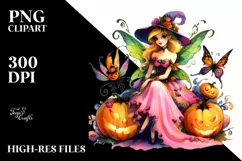 Vibrant Drawing Fairy | Sublimation | Clipart Product Image 1
