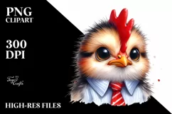 Baby Rooster Portrait Tie Sublimation Clipart Product Image 3