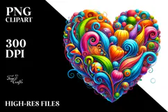 Vibrant Heart in the Style of Dr. Seuss Product Image 2