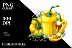 Vintage Horse Wagon Yellow Pepper | Sublimation Clipart Product Image 1