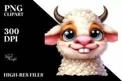 Funny Baby Bull Lamb Clipart Product Image 1