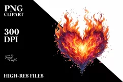 Heart Made of Fire PNG Product Image 2