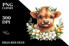 Cute Baby Highland Cow Watercolor Splash Product Image 3