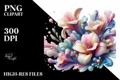 Pastel Glossy Shiny Freesia | Sublimation | Clipart Product Image 1