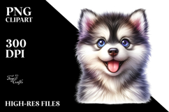 Happy Siberian Husky PNG Product Image 2