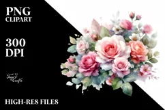Colorful Pink Roses PNG Product Image 1