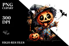 Funny Silly Scarecrow in Pajamas PNG Product Image 2