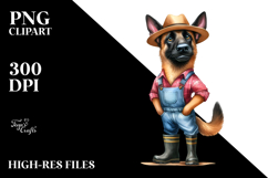 Watercolor Malinois Hat Rain Boots Product Image 2