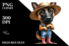 Watercolor Malinois Hat Rain Boots Product Image 2