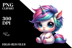 Cute Unicorn Sitting PNG Product Image 2