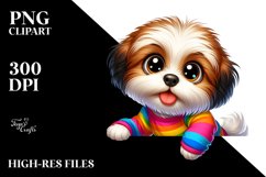 Cartoon Havanese Leaning Against Wall Clipart Product Image 3