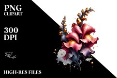 Glossy Snapdragon with Stained Ranunculus Clipart Product Image 1