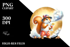 Funky Squirrel Painting, Transparent PNG Product Image 2