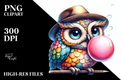 Friend Owl Chewing Gum Fun| Clipart Product Image 3