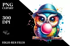 Friend Owl Chewing Gum Fun| Clipart Product Image 1