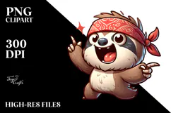 Goofy Cartoon Sloth PNG Product Image 2