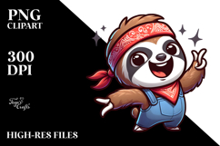 Goofy Cartoon Sloth PNG Product Image 2