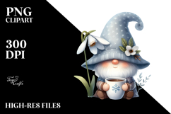 Cute Gnome with Snowdrop, Transparent PNG Product Image 2