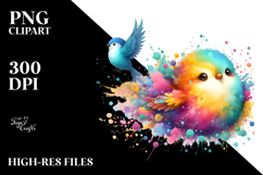 Colorful Bird Painting PNG Product Image 2