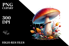 Glossy Mushroom Watercolor Splash PNG Product Image 2