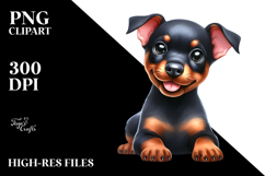 Happy Baby Doberman Pinscher PNG Product Image 2