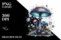 Shiny Mushroom with Mystical Vibes, PNG Product Image 3