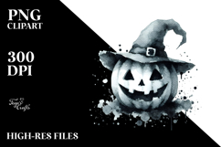 Funny Jack-o&#039;-Lantern Image in Watercolor PNG Product Image 2