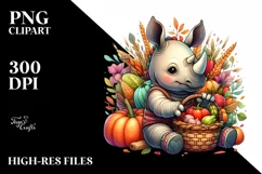Quirky Baby Rhino with Autumn Vegetables Product Image 3